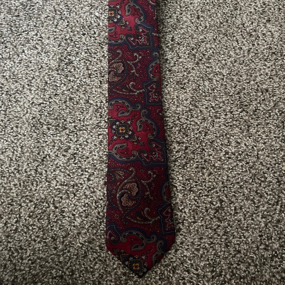 Elegant Red and Blue Paisley Tie
